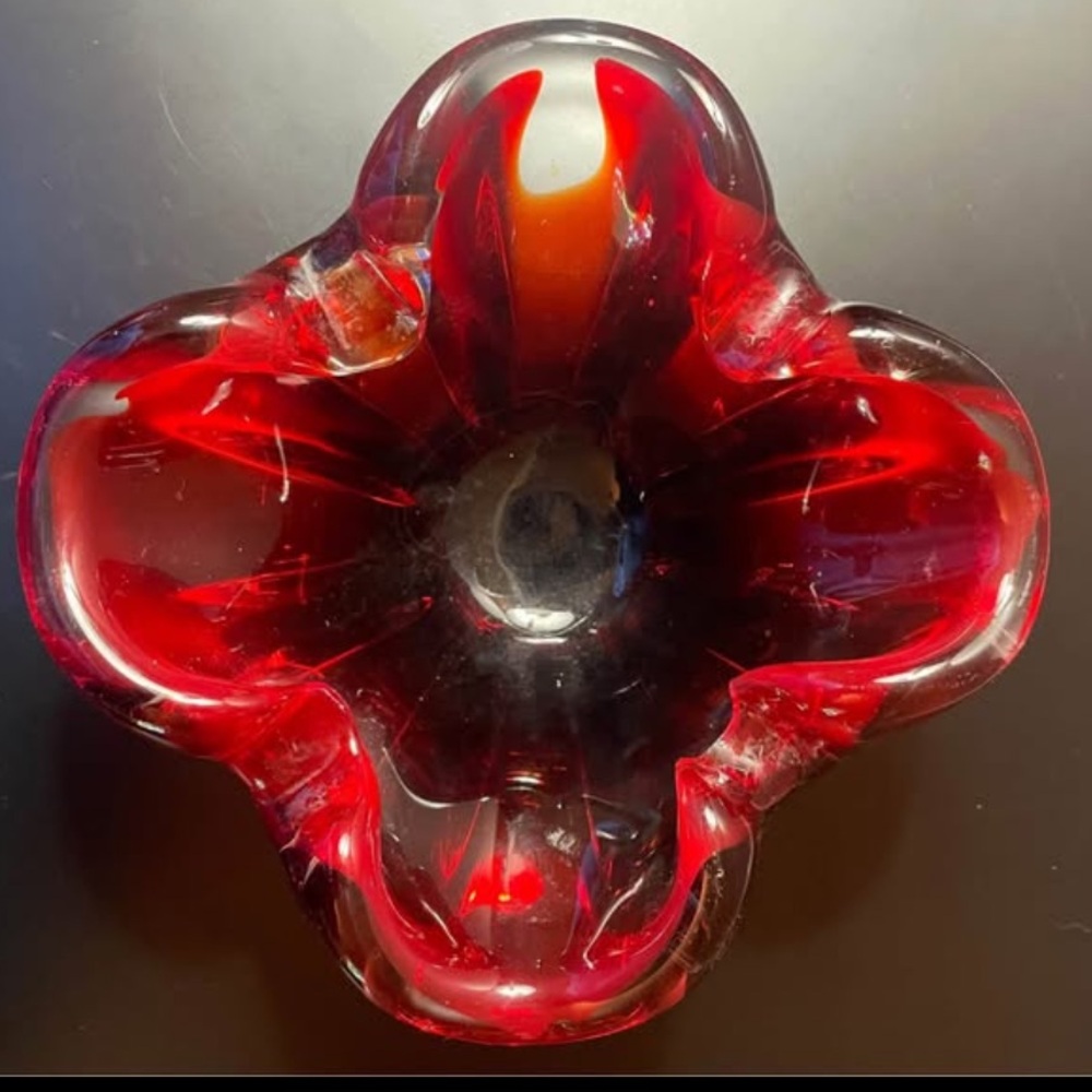 MCM Murano Style Art Glass Ash Tray
